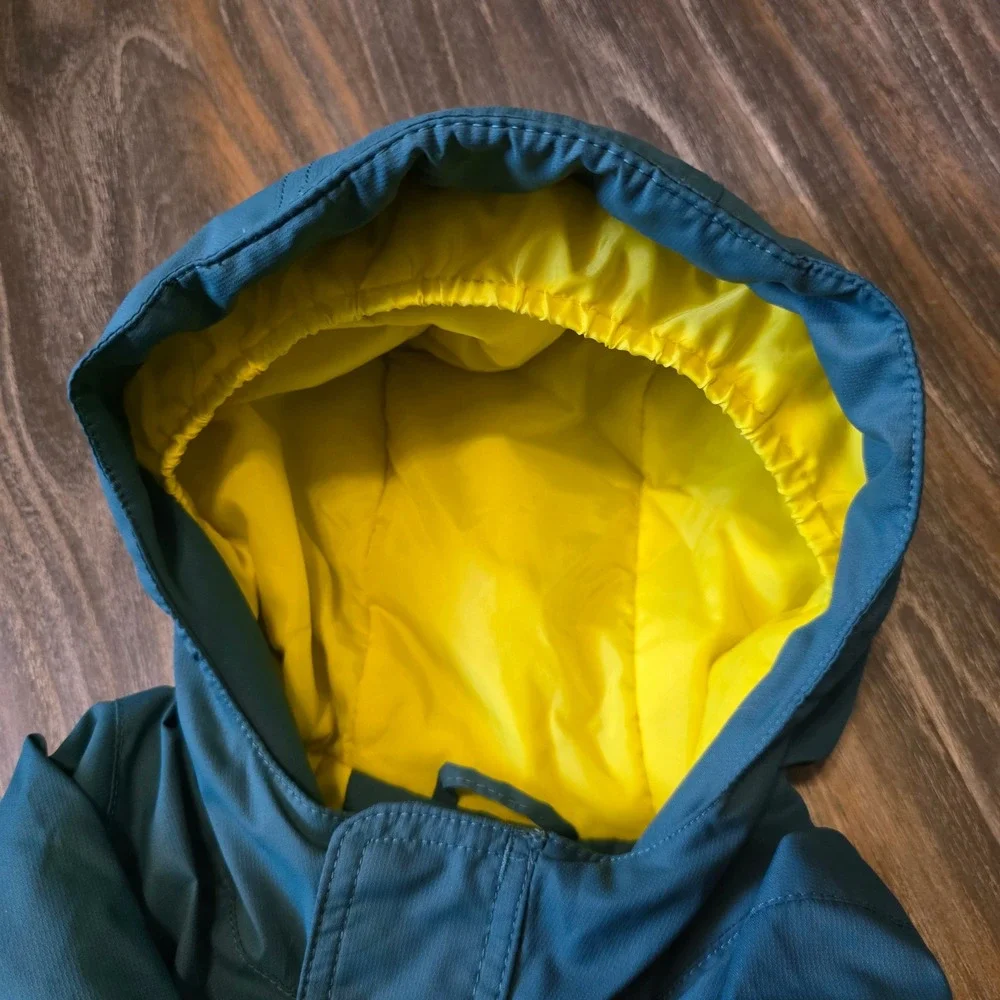 LL Bean Kids Cold Buster Snow Suit 12-18M Teal Floral Insulated One Piece Hooded